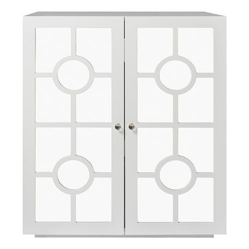 Worlds Away Russ Two Doors Matte White Lacquer Cabinet