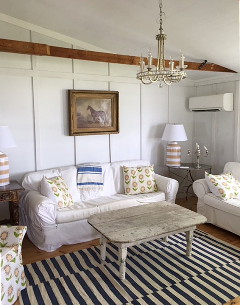 Dana Gibson Striped Tea Caddy Lamp in Taupe