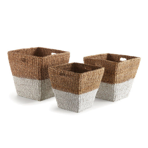 Seagrass Rectangular Storage Baskets, Set Of 3