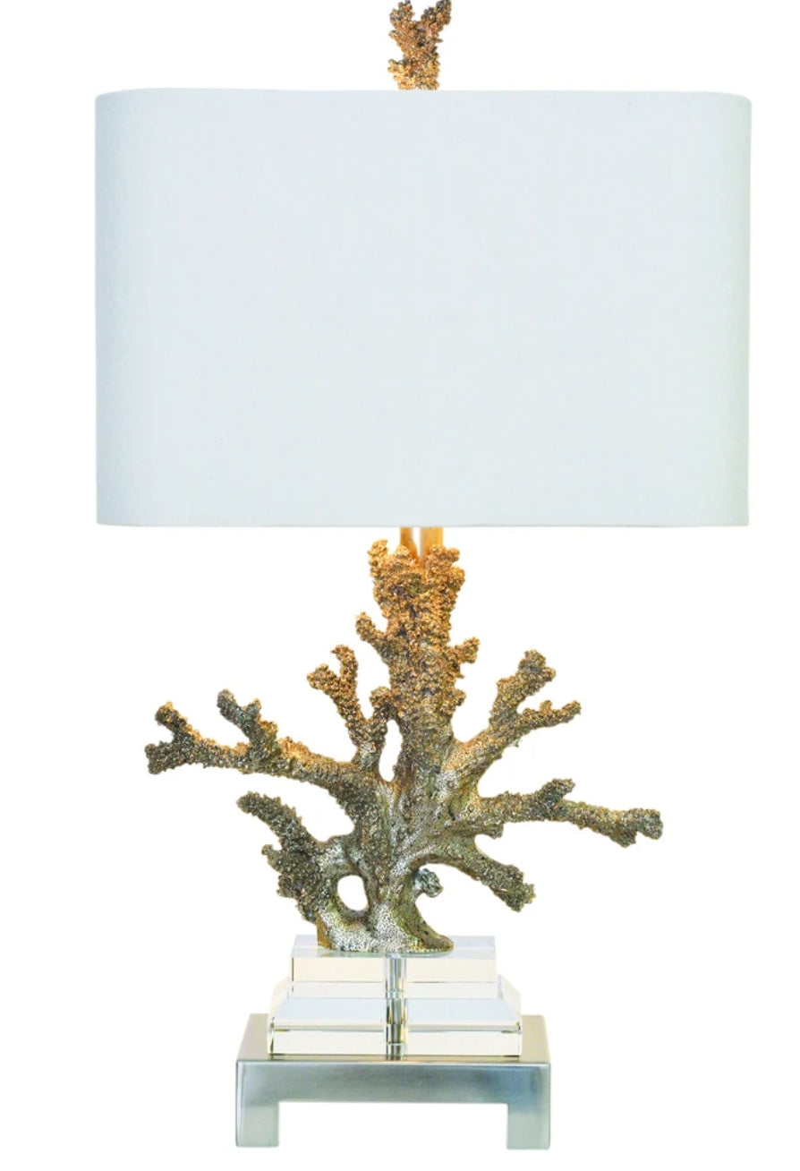 Silver Coral Table Lamp by Couture Lamps