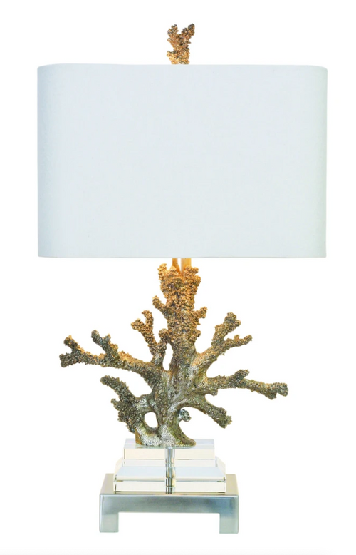 Silver Coral Table Lamp by Couture Lamps