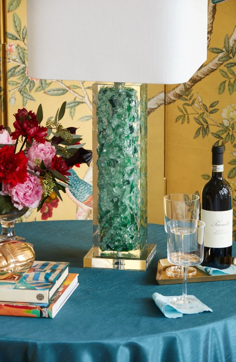 Oceanaire Table Lamp in Green by Couture, 33"H