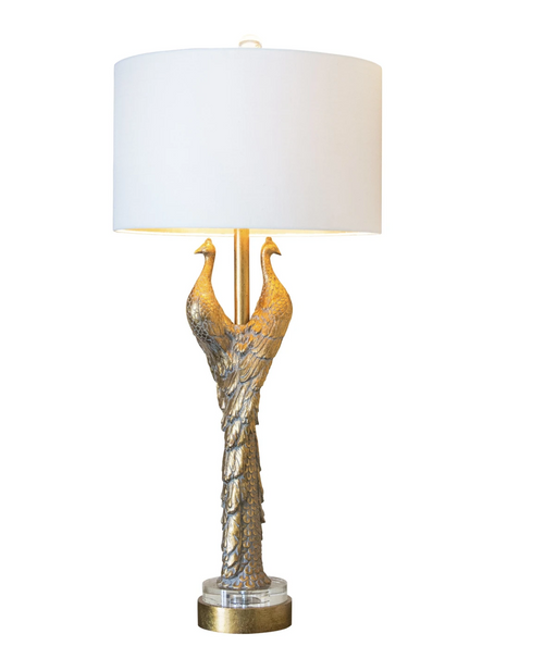 Couture Lighting Golden Peacock Table Lamp