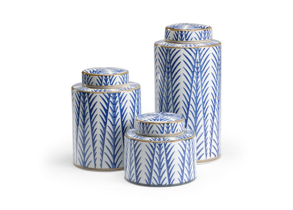 Blue Fronds Canisters by Wildwood, Set of Three