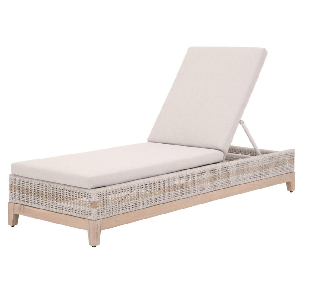 Tapestry Outdoor Chaise Lounge Taupe & White Flat Rop