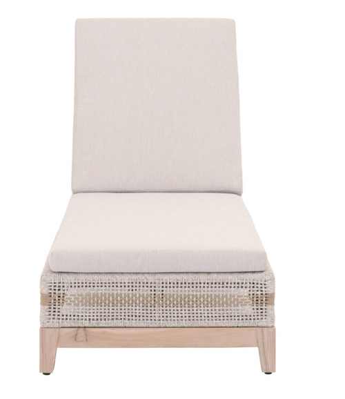 Tapestry Outdoor Chaise Lounge Taupe & White Flat Rop