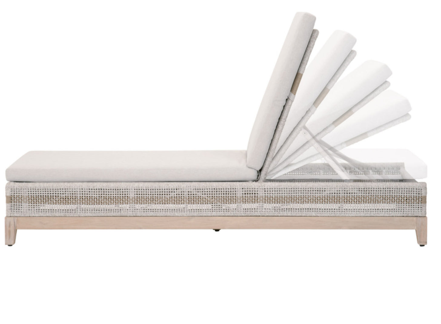 Tapestry Outdoor Chaise Lounge Taupe & White Flat Rop