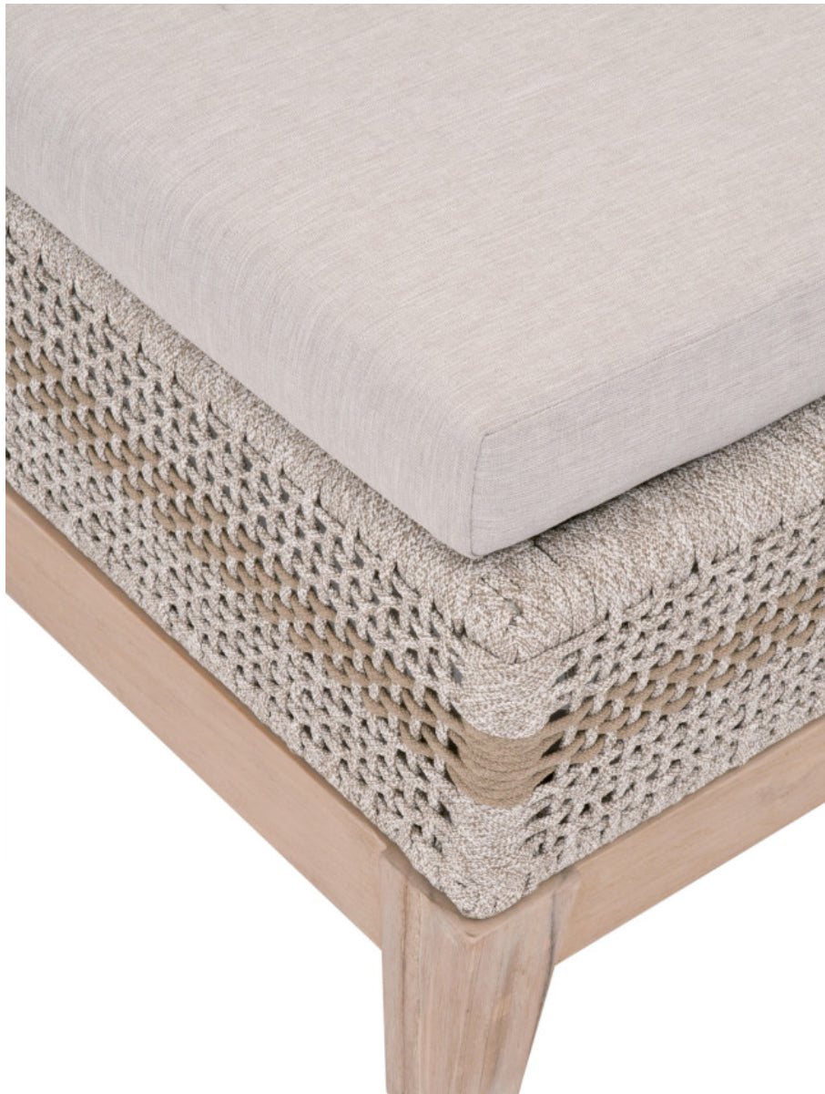 Tapestry Outdoor Chaise Lounge Taupe & White Flat Rop