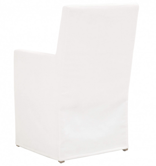Shelter Slipcovered Arm Chair in Pearl/Natural Gray
