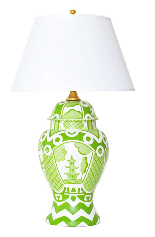 Dana Gibson Summer Palace Lamp, Green
