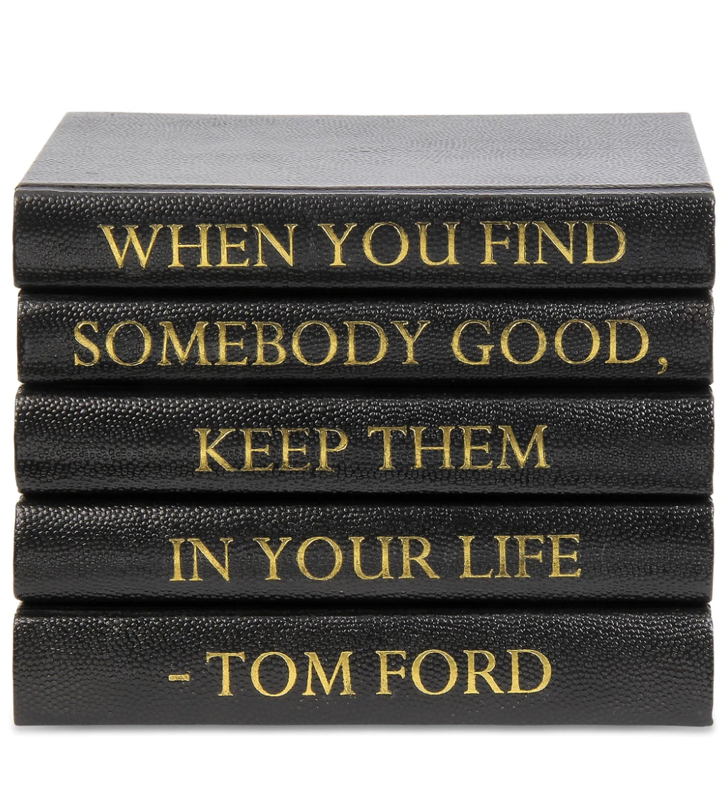E Lawrence Black Shagreen Box with Tom Ford Quote