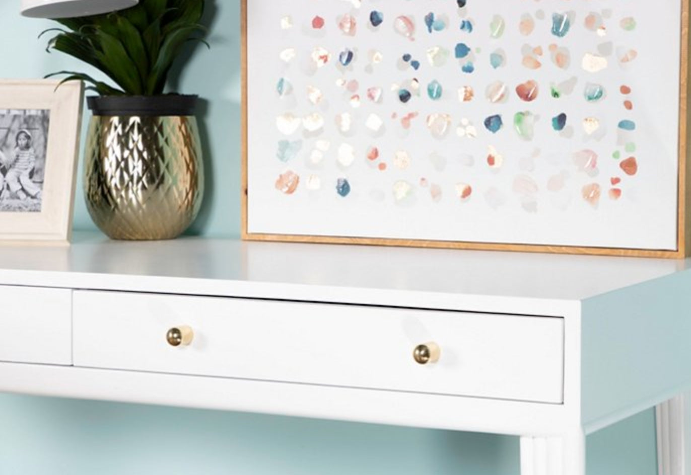 Barcelona Desk in White by David Francis Furniture