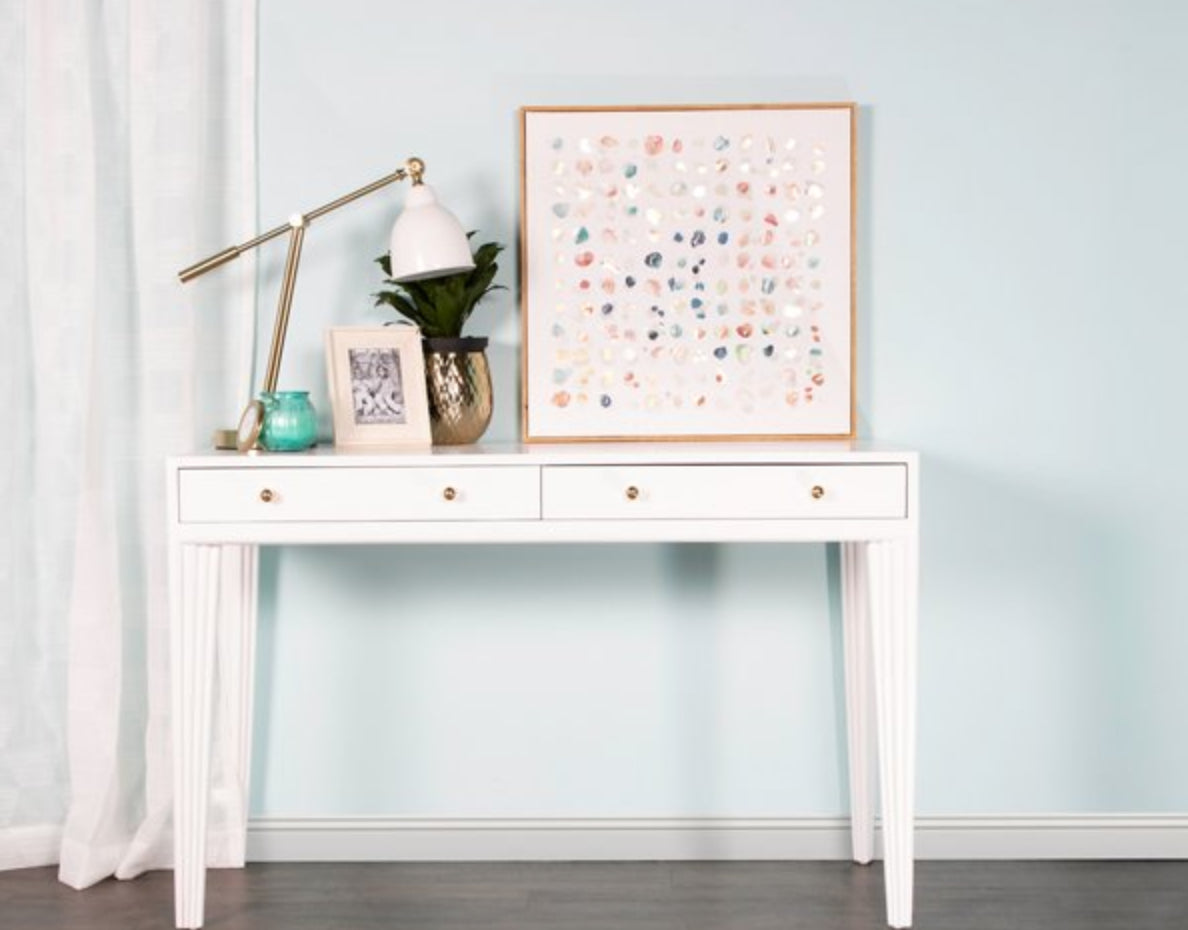 Barcelona Desk in White by David Francis Furniture