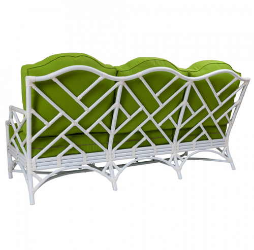 Chippendale Outdoor Sofa with Green Sunbrella Cushions by David Francis