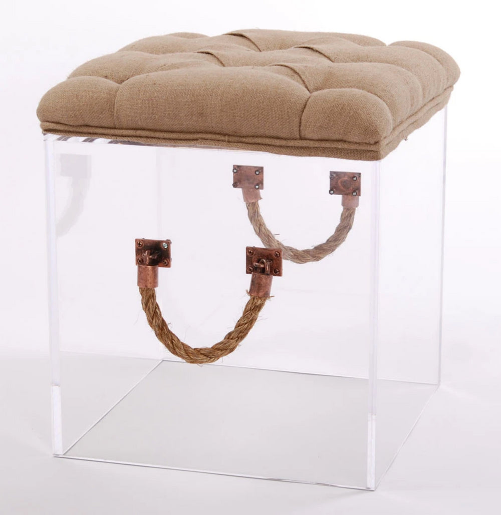 Jamie Dietrich Bella Cube End Table in Linen