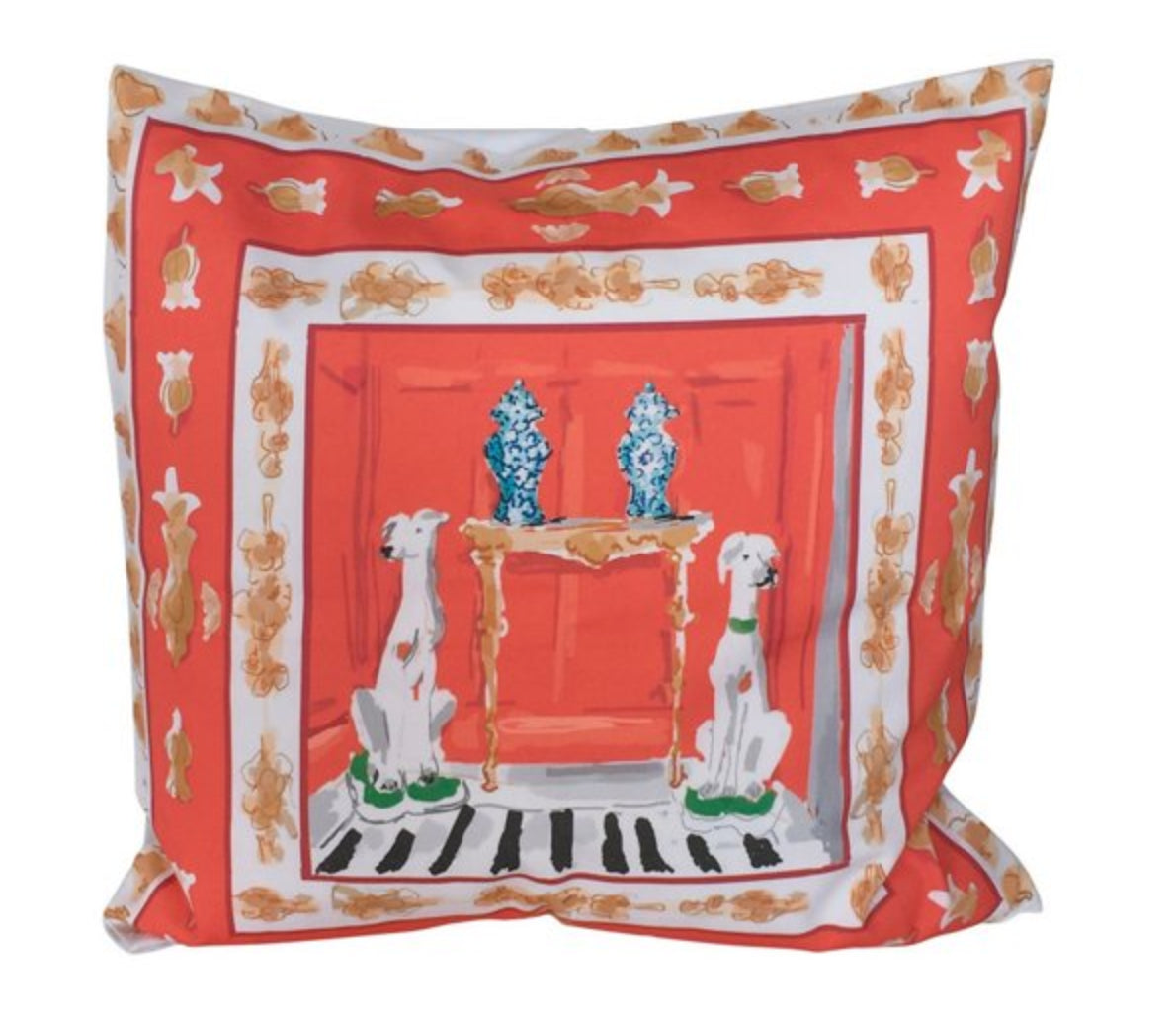 Dana Gibson Dog Pillow in Orange