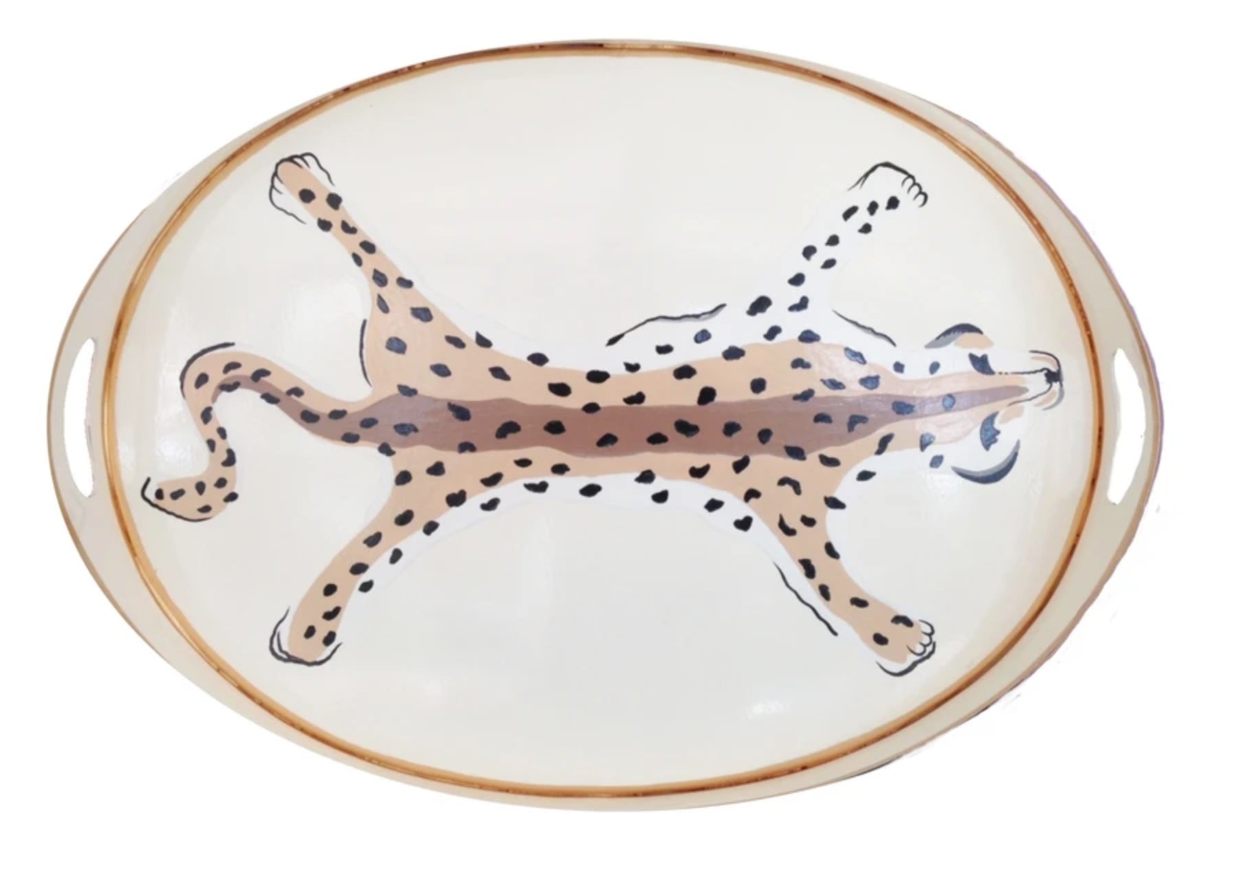 Dana Gibson Leopard Oval Tray