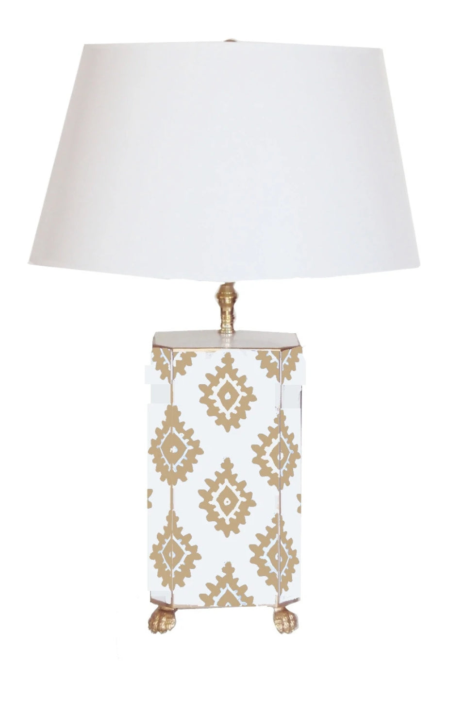 Dana Gibson Block Print Lamp in Taupe