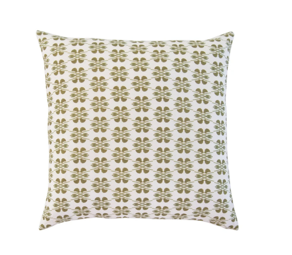 Laura Park Designs Clover Olive Linen Cotton Pillow