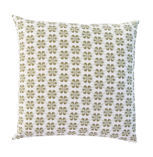 Laura Park Designs Clover Olive Linen Cotton Pillow