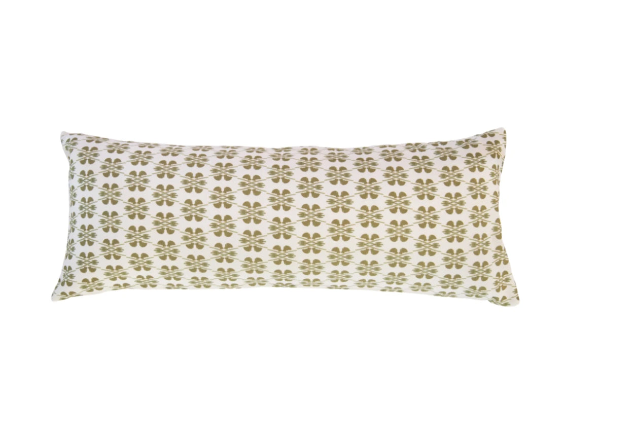 Laura Park Designs Clover Olive Linen Cotton Pillow