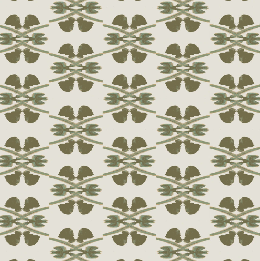 Laura Park Designs Clover Olive Linen Cotton Pillow