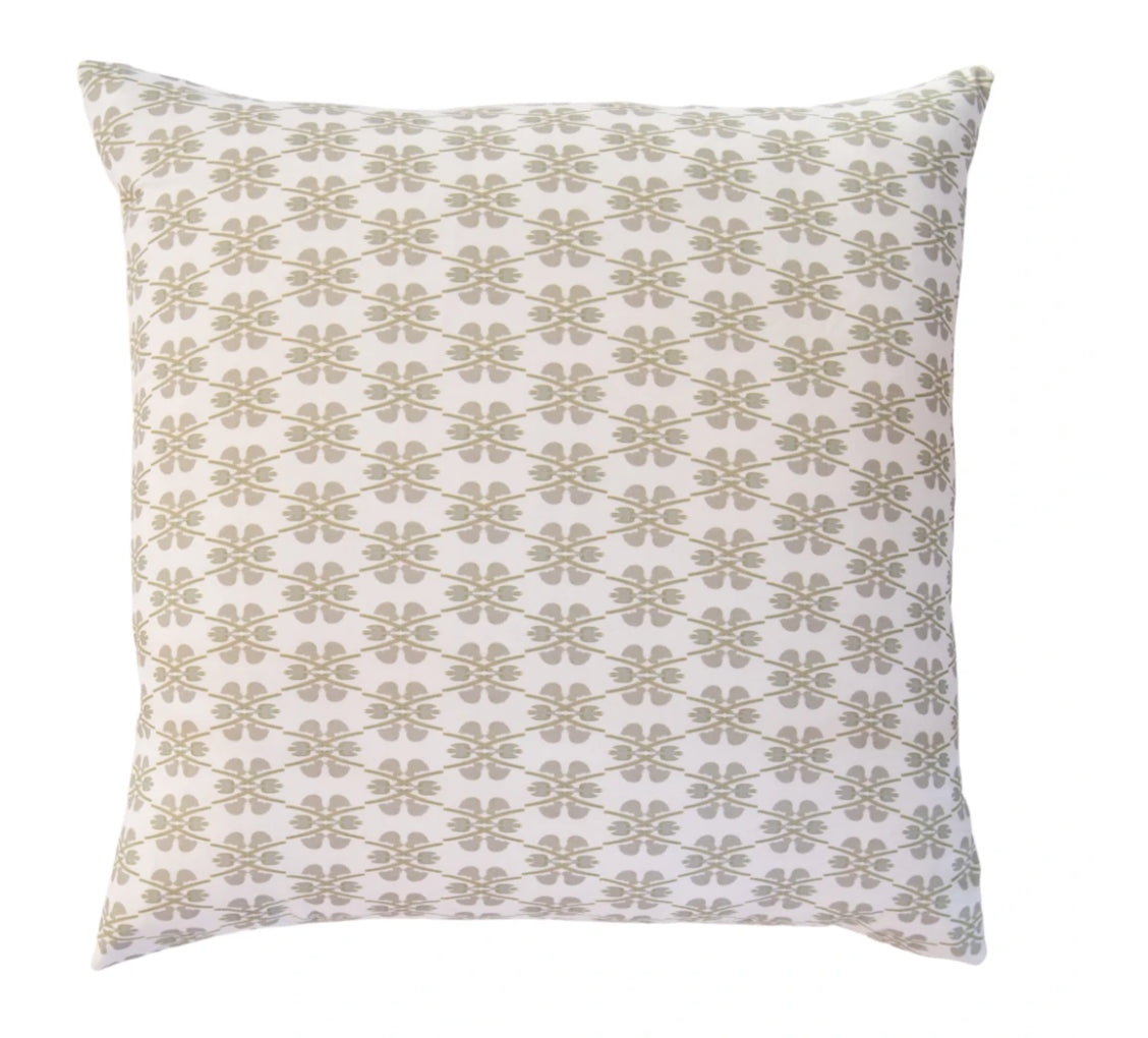 Laura Park Designs Clover Stone Linen Cotton Pillow