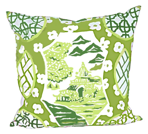 Dana Gibson Canton Pillow in Green