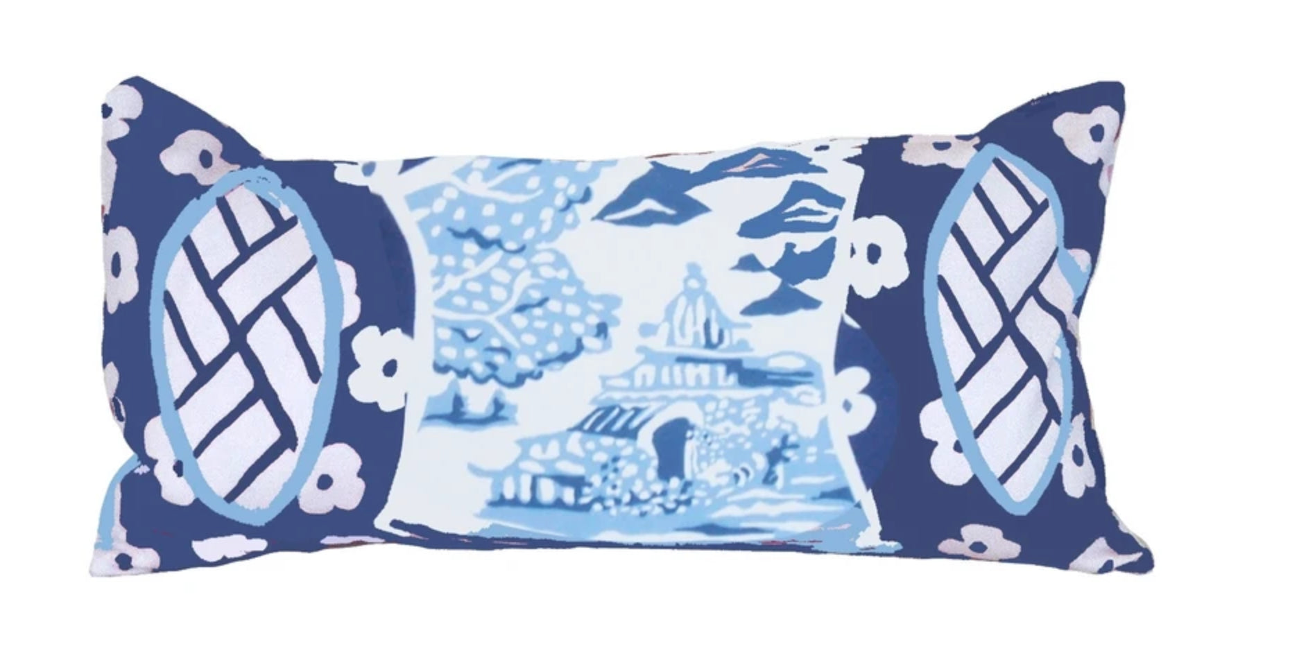 Dana Gibson Canton Lumbar Pillow in Blue