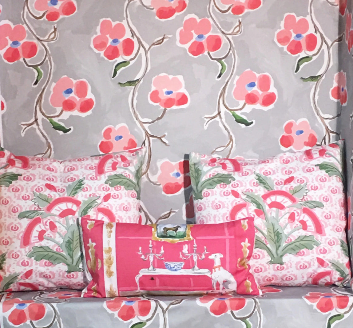 Dana Gibson Mughal Fleur Pillow in Pink