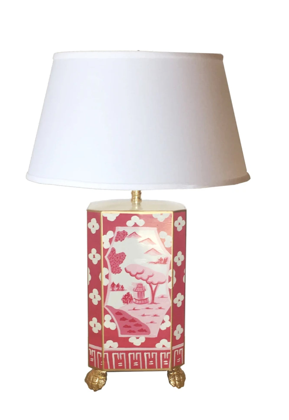 Dana Gibson 27" Canton Lamp in Pink