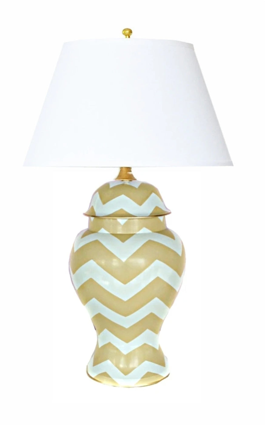 Dana Gibson Bargello Lamp in Taupe, Large
