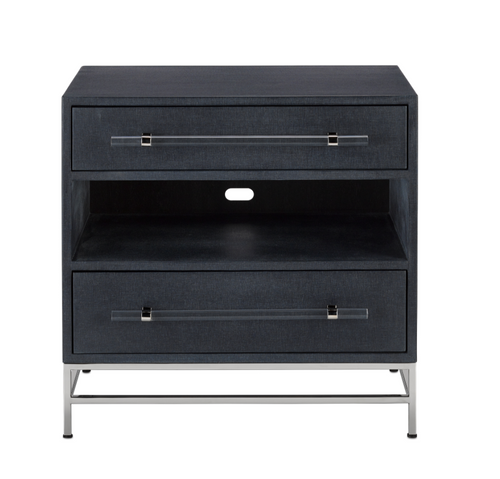 Marcel Navy Blue Nightstand by Currey and Company