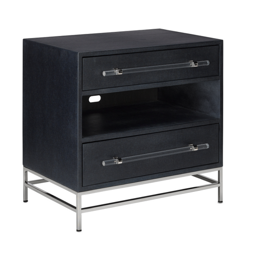Marcel Navy Blue Nightstand by Currey and Company