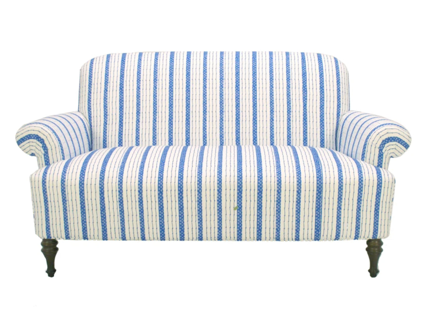 Dana Gibson Josie Love Seat in Blue Ticking