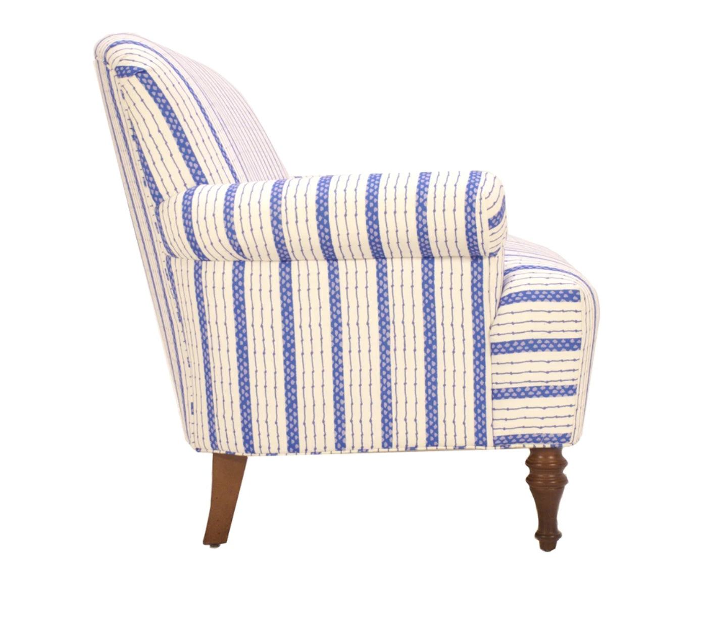 Dana Gibson Josie Love Seat in Blue Ticking