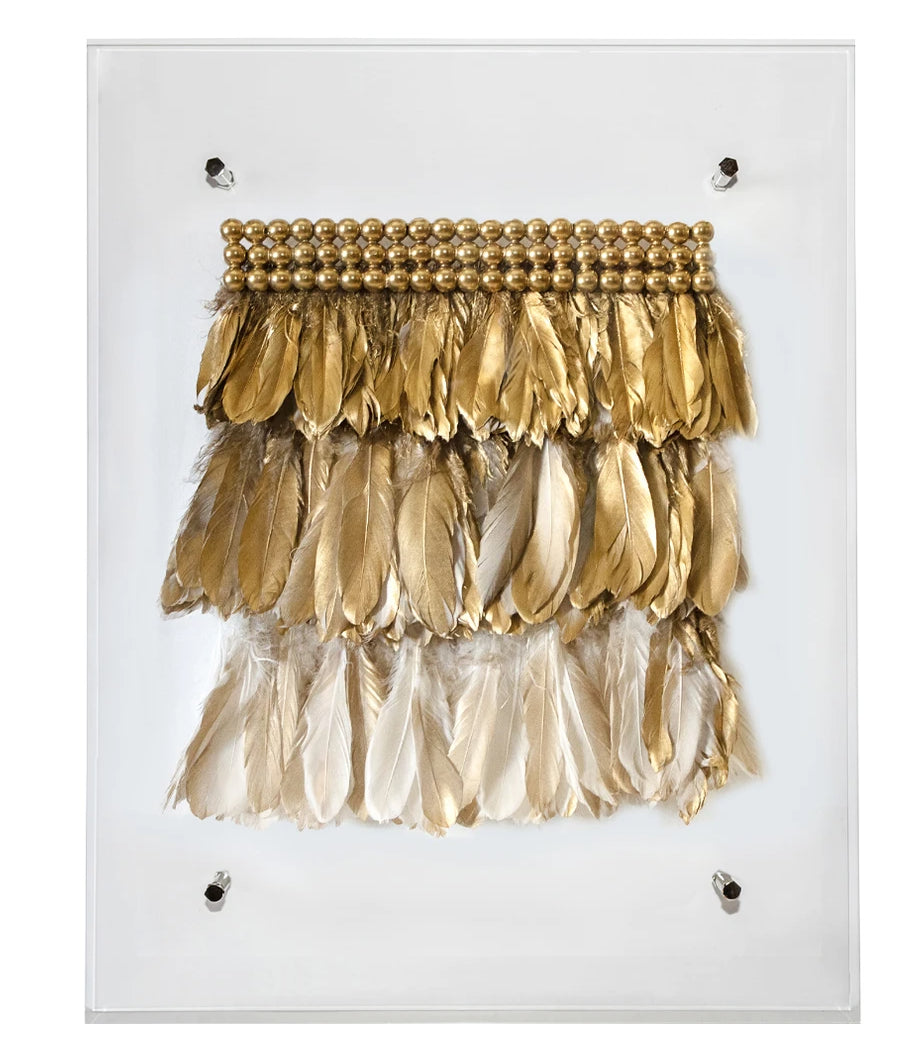Jamie Dietrich Plexi Hand Crafted Feather Art - Ombre