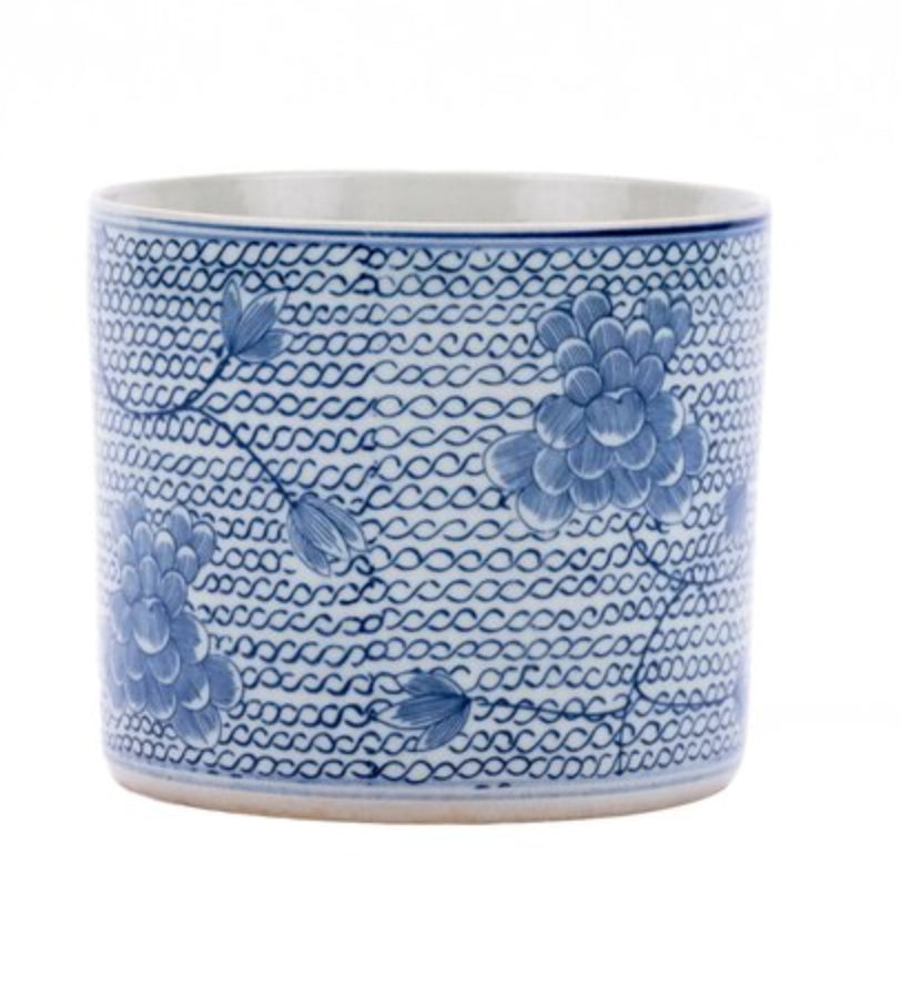 Blue & White Chain Orchid Pot