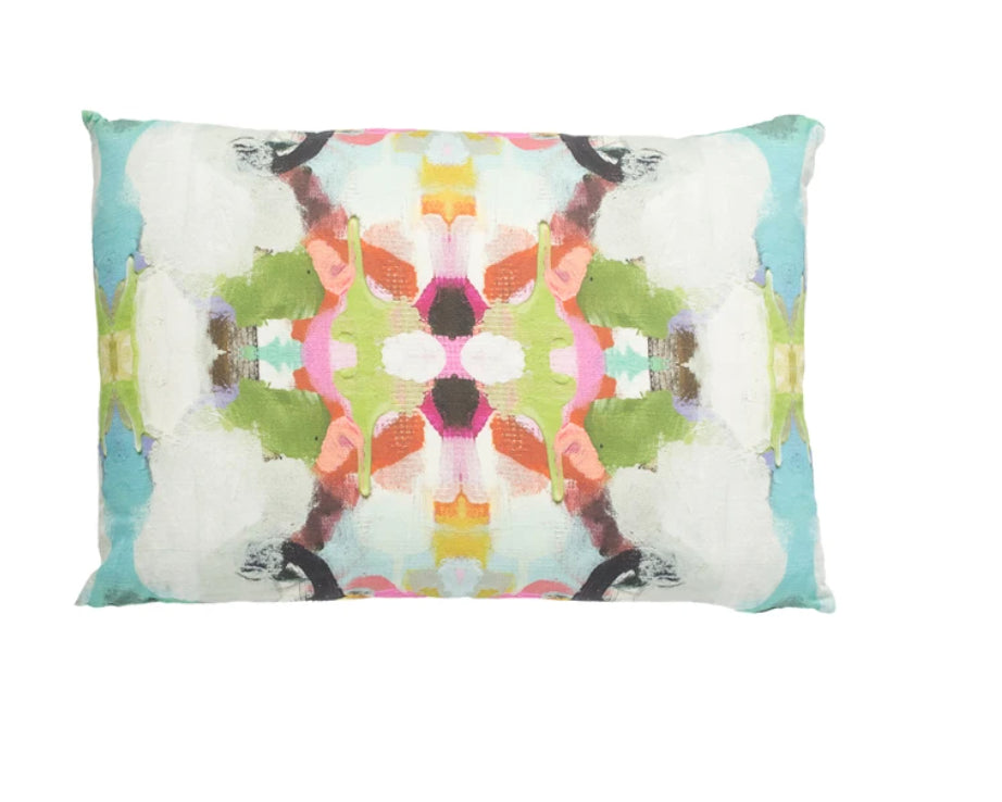 Laura Park Summer Garden Red Linen Cotton Pillow