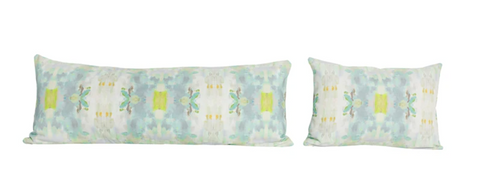 Laura Park Coral Bay Green Linen Cotton Pillow