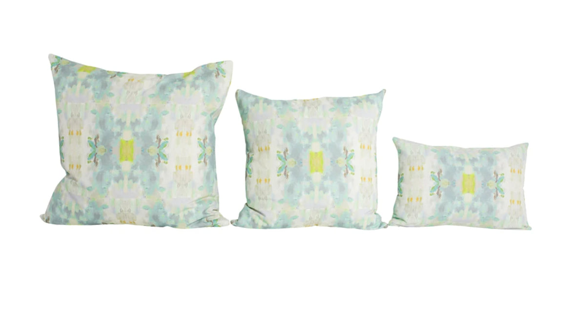 Laura Park Coral Bay Green Linen Cotton Pillow