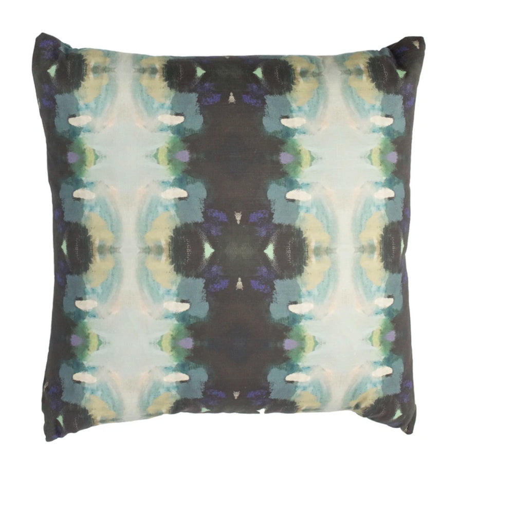 Laura Park Orchid Blossom Navy Linen Cotton Pillow