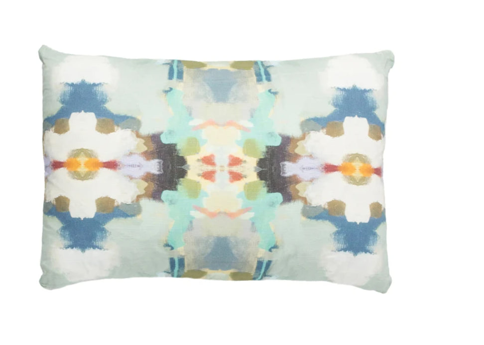 Laura Park Orchid Blossom Royal Blue Linen Cotton Pillow