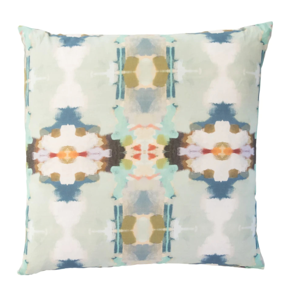 Laura Park Orchid Blossom Royal Blue Linen Cotton Pillow