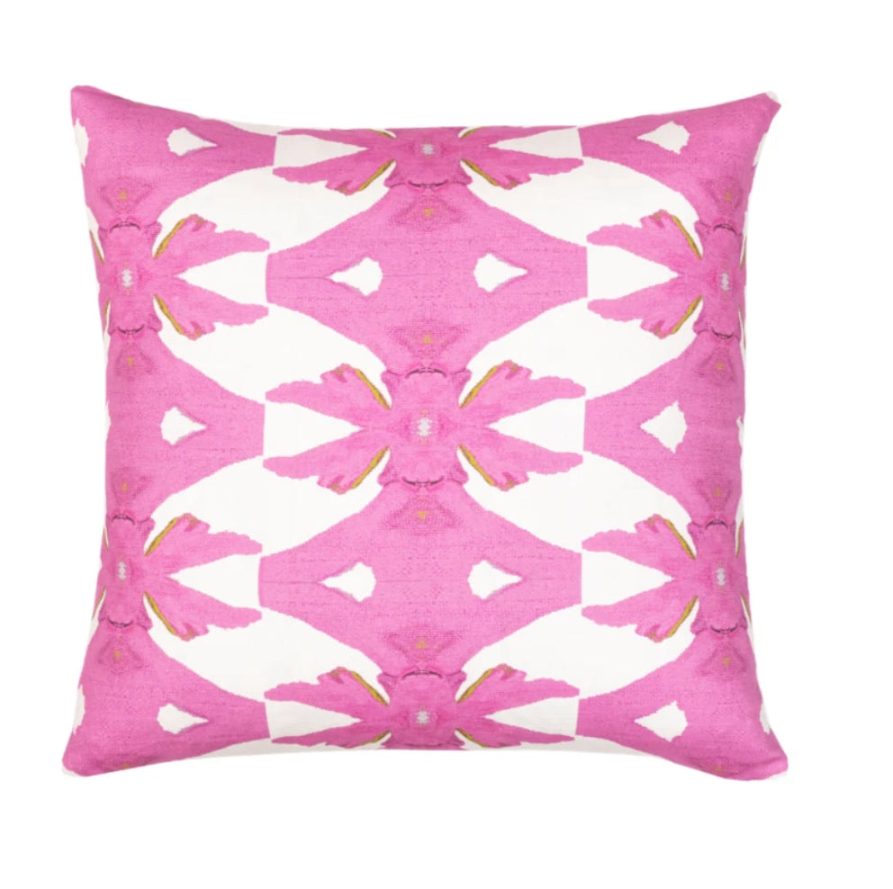 Palm Pink Linen Cotton Pillow by Laura Park