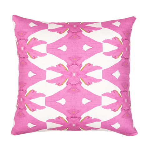 Palm Pink Linen Cotton Pillow by Laura Park