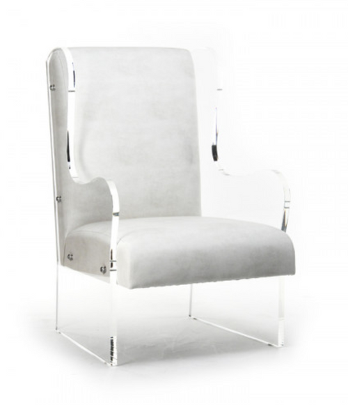 Zentique Acrylic Wingback Chair, ZF010