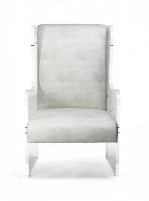 Zentique Acrylic Wingback Chair, ZF010