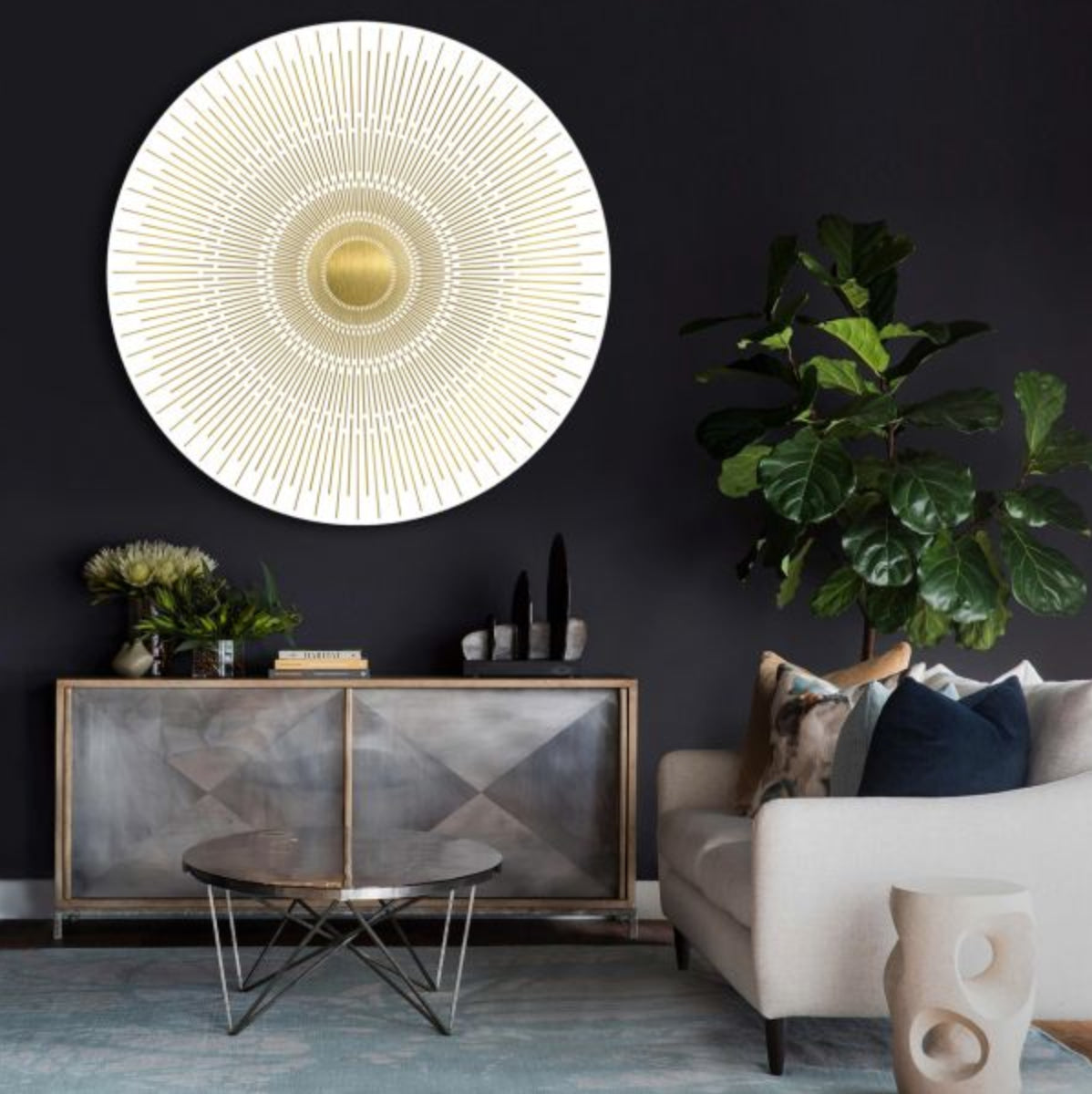 Natural Curiosities Gold Deco Rays Art