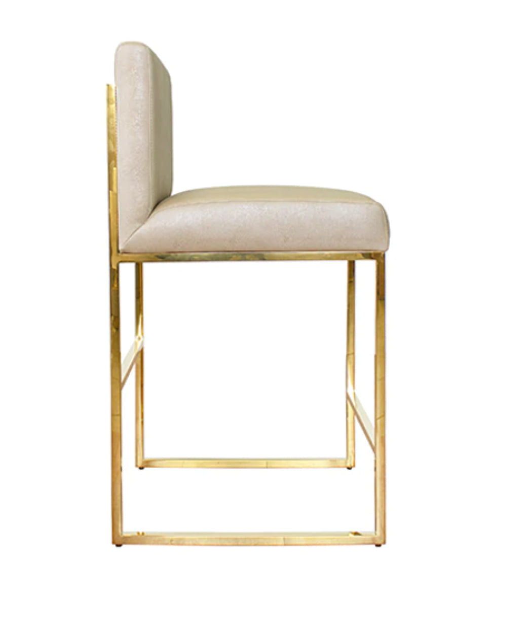 Worlds Away Kingston Stool With Brass or Nickel Frame